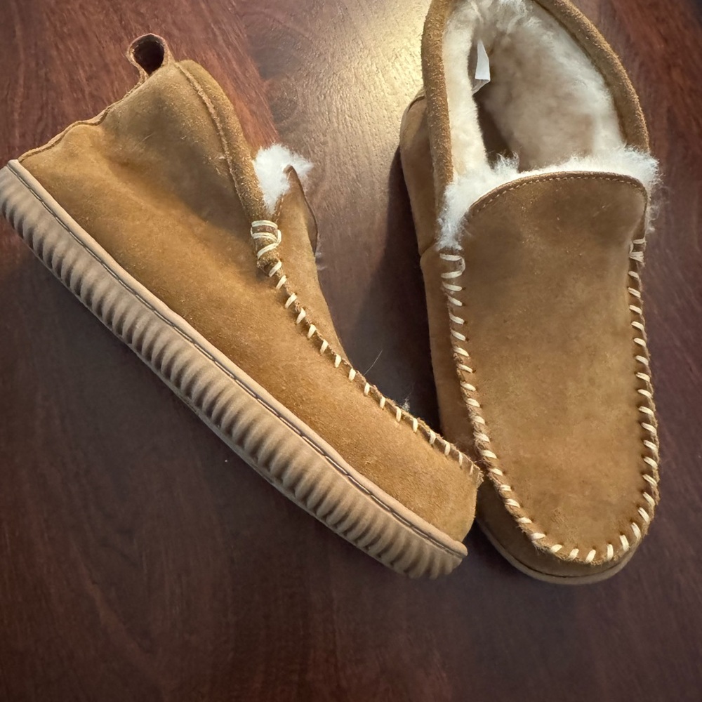 Cozy Brown Suede Moccasin Slippers